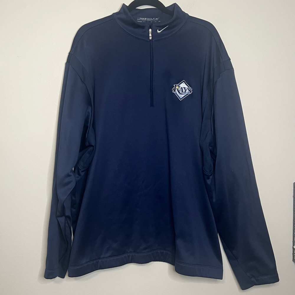 Nike Golf Therma-Fit Tampa Bay Rays Pullover XXL Blue 1/4 Zip Long Sleeve MLB
